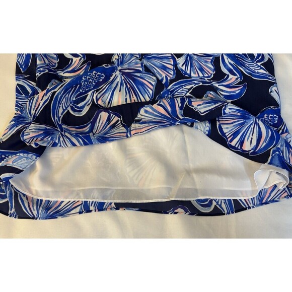 LILLY PULITZER Brynle Shift Dress Reel Life Blue Botanical Medium Long Sleeve - Picture 10 of 14